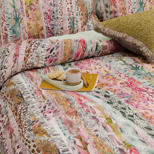 Woodland Pink Bedding - Whimsical Tale Printed Duvet Cover Set Blush Voyage Maison