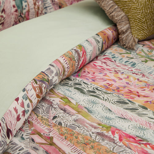 Woodland Pink Bedding - Whimsical Tale Printed Duvet Cover Set Blush Voyage Maison