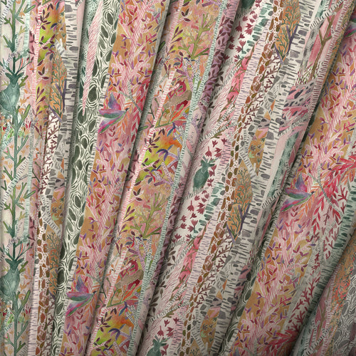 Woodland Pink Fabric - Whimsical Tale Printed Cotton Fabric (By The Metre) Blush Voyage Maison