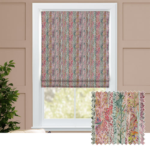 Woodland Pink M2M - Whimsical Tale Printed Cotton Made to Measure Roman Blinds Blush Voyage Maison