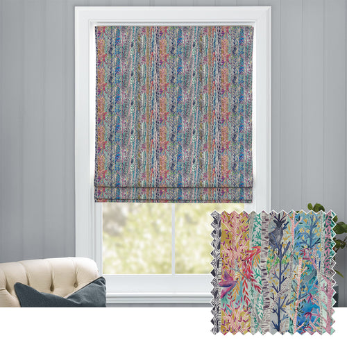 Woodland Multi M2M - Whimsical Tale Printed Cotton Made to Measure Roman Blinds Dawn Voyage Maison