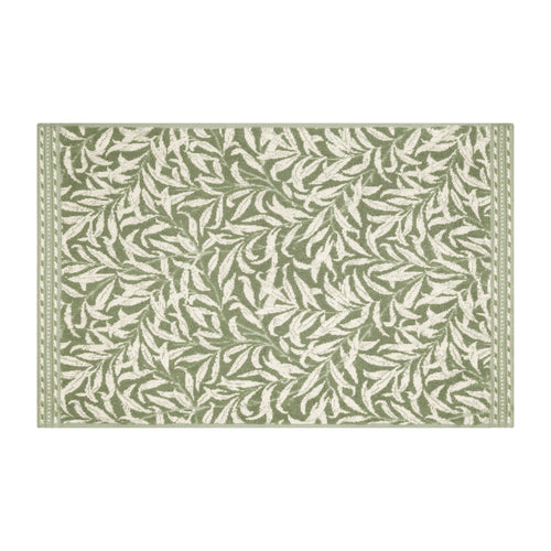 Floral Green Bathroom - Willow Boughs 100% Cotton Bath Mat Sage Morris & Co
