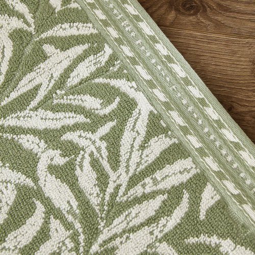 Floral Green Bathroom - Willow Boughs 100% Cotton Bath Mat Sage Morris & Co