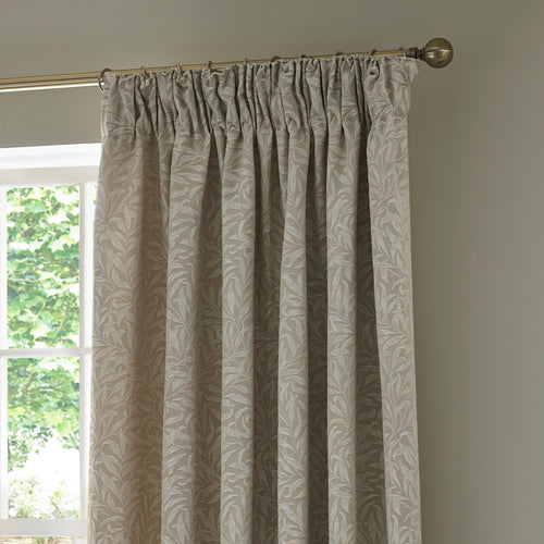 Floral Multi Curtains - Willow Boughs Jacquard Fully Lined Pencil Pleat Curtains Linen Morris & Co