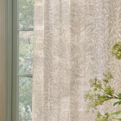 Floral Multi Curtains - Willow Boughs Sheer Curtain Panel Linen Morris & Co