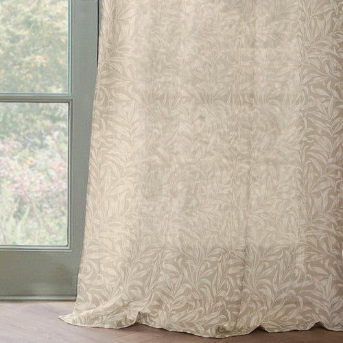 Floral Multi Curtains - Willow Boughs Sheer Curtain Panel Linen Morris & Co