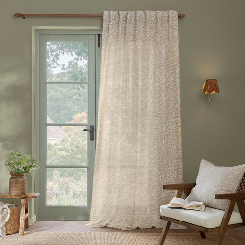 Floral Multi Curtains - Willow Boughs Sheer Curtain Panel Linen Morris & Co