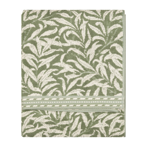 Floral Green Bathroom - Willow Boughs 100% Cotton Jacquard Towels Sage Morris & Co