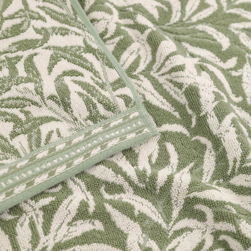 Floral Green Bathroom - Willow Boughs 100% Cotton Jacquard Towels Sage Morris & Co