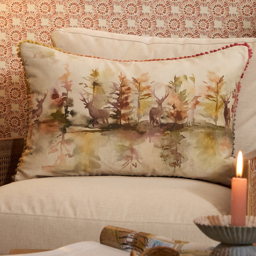 Woodland Brown Cushions - Wilderness Printed Feather Filled Cushions Plum Voyage Maison