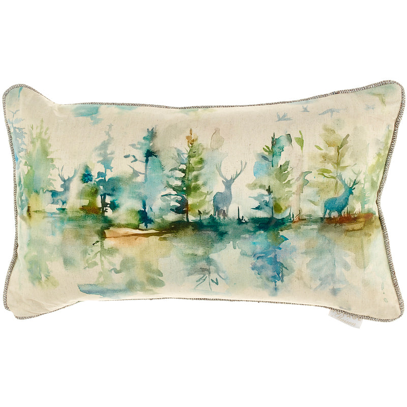 Voyage Maison Wilderness Printed Feather Cushion in Topaz