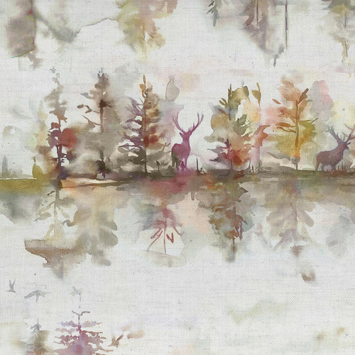 Samples - Wilderness Cream Printed Fabric Sample Swatch Plum Voyage Maison