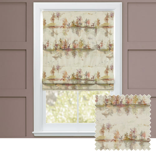Animal Purple M2M - Wilderness Printed Cotton Made to Measure Roman Blinds Plum Voyage Maison