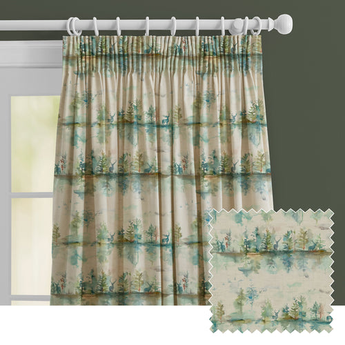 Animal Green M2M - Wilderness Printed Made to Measure Curtains Topaz Voyage Maison