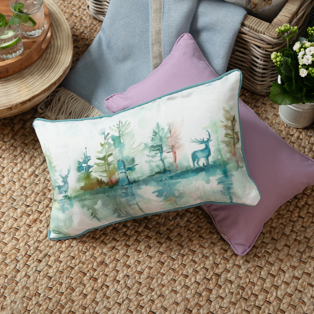 Wilderness Teal Outdoor Cushion Cover Blue Cushions Voyage Maison