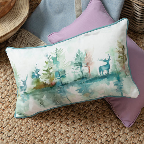 Woodland Blue Cushions - Wilderness Outdoor Polyester Filled Cushion Teal Voyage Maison