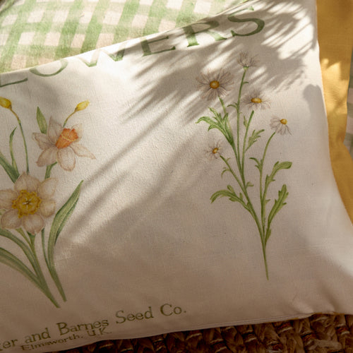 Floral Yellow Cushions - Wildflowers Printed Outdoor Polyester Filled Cushion Marigold Voyage Maison