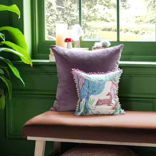 Voyage Maison Willow Woods Small Printed Feather Cushion in Linen