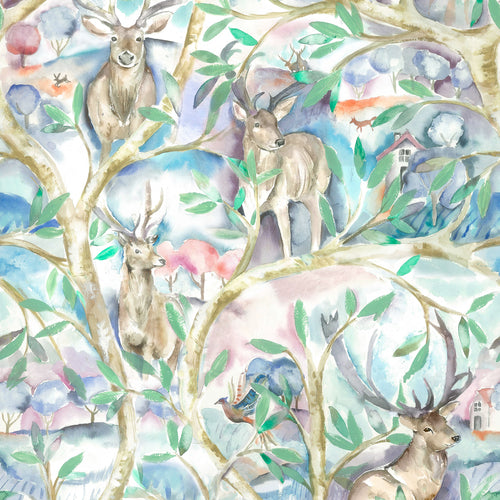 Floral Blue Wallpaper - Winlater  1.4m Wide Width Wallpaper (By The Metre) Teal Voyage Maison