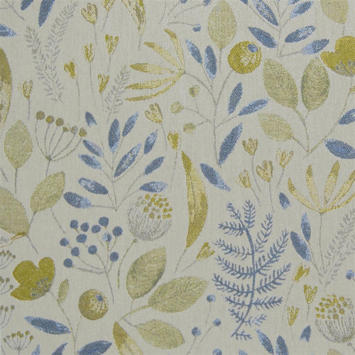 Floral Blue Fabric - Winslow Woven Jacquard Fabric (By The Metre) Duck Egg/Natural Voyage Maison
