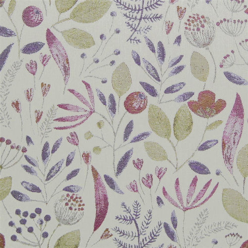 Floral Purple Fabric - Winslow Woven Jacquard Fabric (By The Metre) Heather/Natural Voyage Maison
