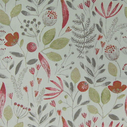 Floral Orange Fabric - Winslow Woven Jacquard Fabric (By The Metre) Russett/Natural Voyage Maison