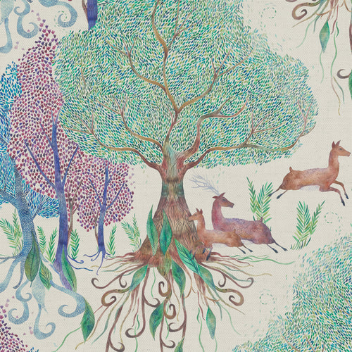 Samples - Willow Woods Printed Cotton Fabric Sample Swatch Dawn Voyage Maison