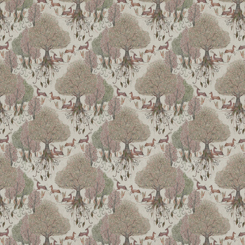 Floral Beige Fabric - Willow Woods Printed Cotton Fabric (By The Metre) Stone Voyage Maison