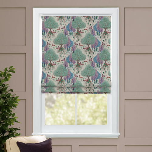 Floral Multi M2M - Willow Woods Printed Cotton Made to Measure Roman Blinds Dawn Voyage Maison