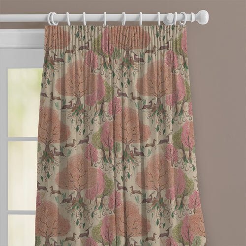 Floral Pink M2M - Willow Woods Printed Cotton Made to Measure Curtains Blush Voyage Maison