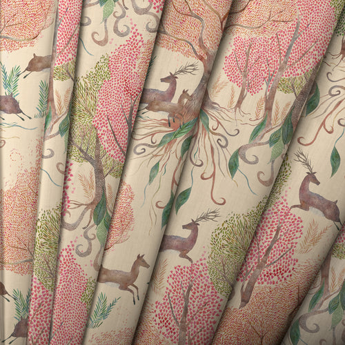 Floral Pink M2M - Willow Woods Printed Cotton Made to Measure Curtains Blush Voyage Maison