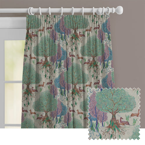 Floral Multi M2M - Willow Woods Printed Cotton Made to Measure Curtains Dawn Voyage Maison