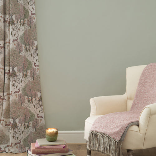 Floral Beige M2M - Willow Woods Printed Cotton Made to Measure Curtains Stone Voyage Maison