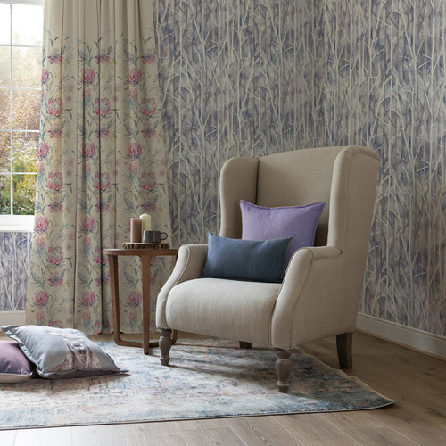 Floral Pink Wallpaper - Woodbury  1.4m Wide Width Wallpaper (By The Metre) Loganberry Voyage Maison