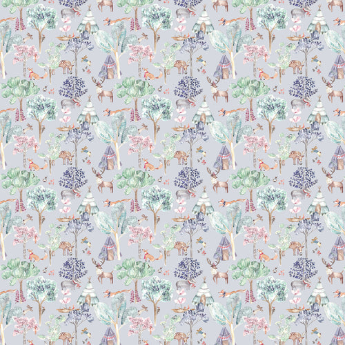 Animal Purple Fabric - Woodland Adventures Printed Cotton Fabric (By The Metre) Lilac Voyage Maison