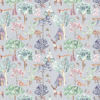  Samples - Woodland Adventures Printed Fabric Sample Swatch Lilac Voyage Maison