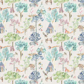 Voyage Maison Woodland Adventures Printed Cotton Fabric Remnant in Oat