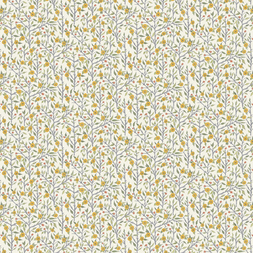 Floral Yellow Fabric - Yamuna Printed Cotton Fabric (By The Metre) Sunflower Voyage Maison