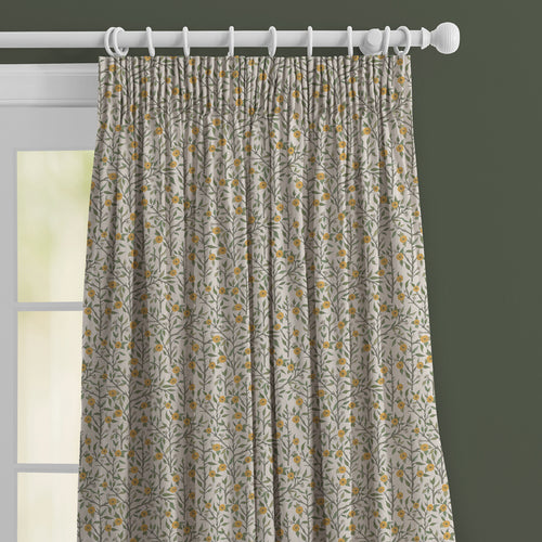 Floral Gold M2M - Yamuna Printed Made to Measure Curtains Marigold Voyage Maison